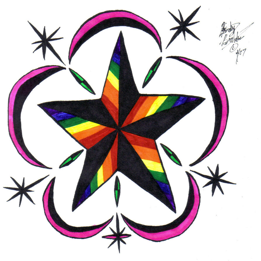 Rainbow Star Tattoos 10