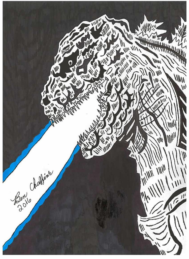 Godzilla Resurgence drawing. Scanner Quality. by hugeben