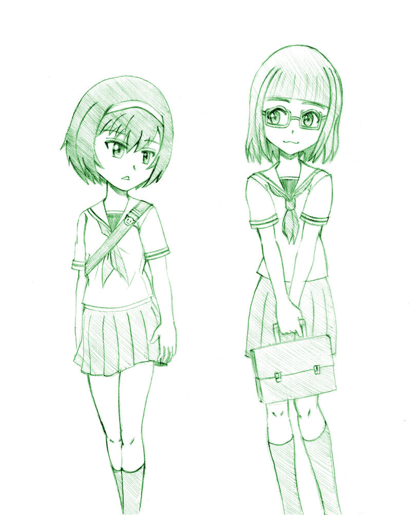 Mako and Saori (Junior High School 1st year) by ReizeiMako08